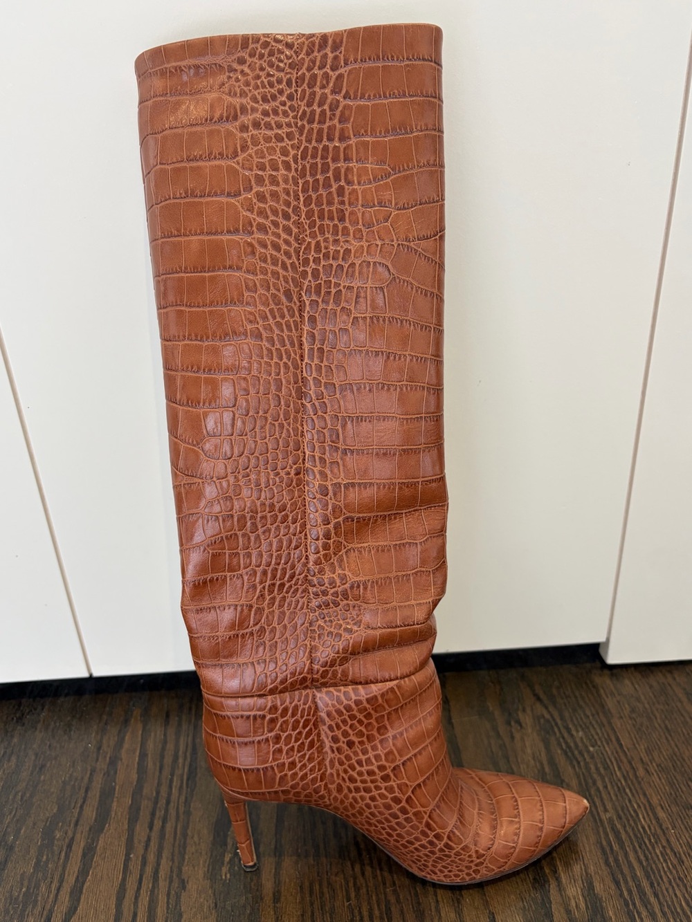 Paris Texas Crocodile-Embossed Knee-High Boots 38.5